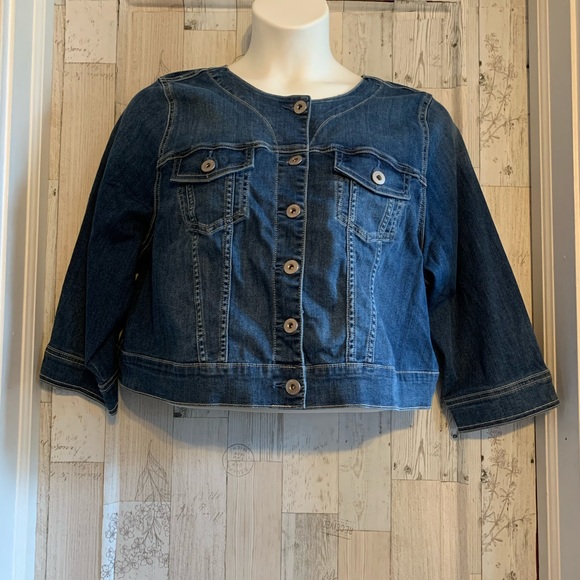NWT torrid size 3 collarless cropped denim jacket - Picture 7 of 11
